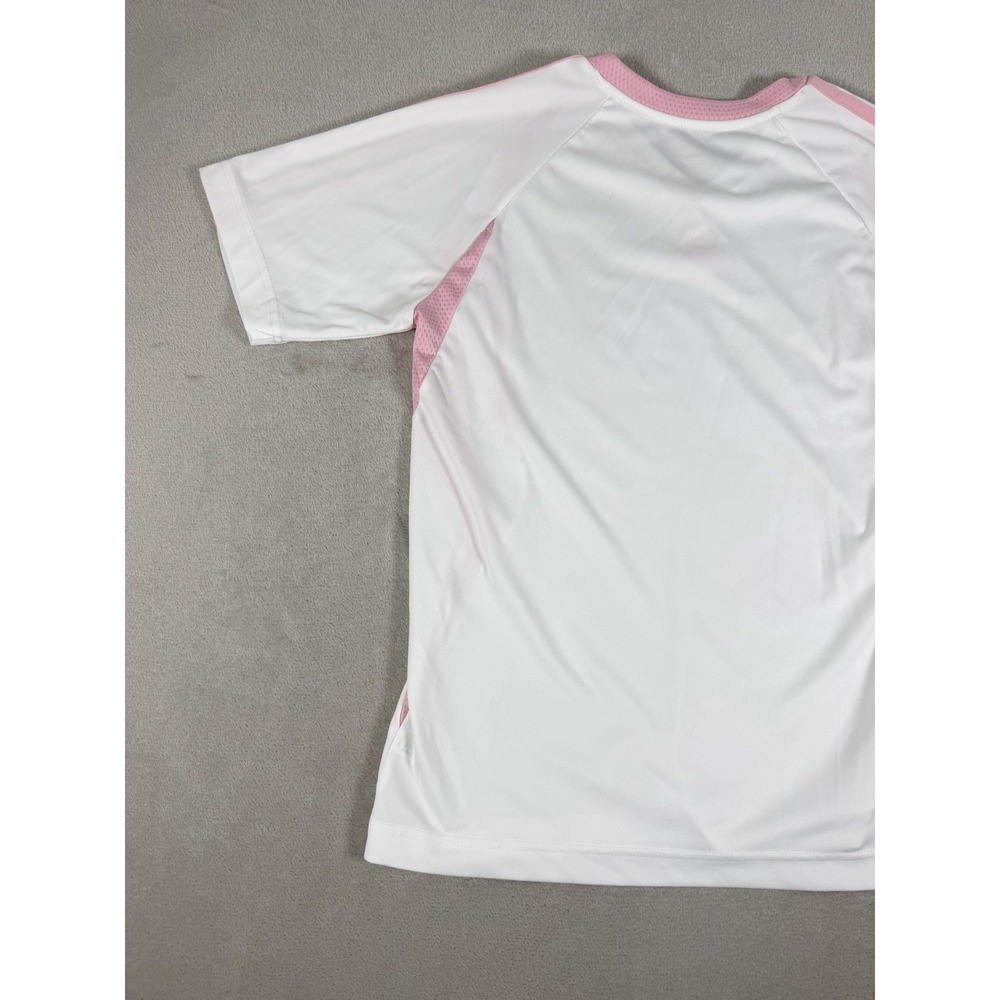 Vintage 2009 Adidas ClimaCool V-Neck Soccer Jersey White Pink Women's Size S - Picture 15 of 16